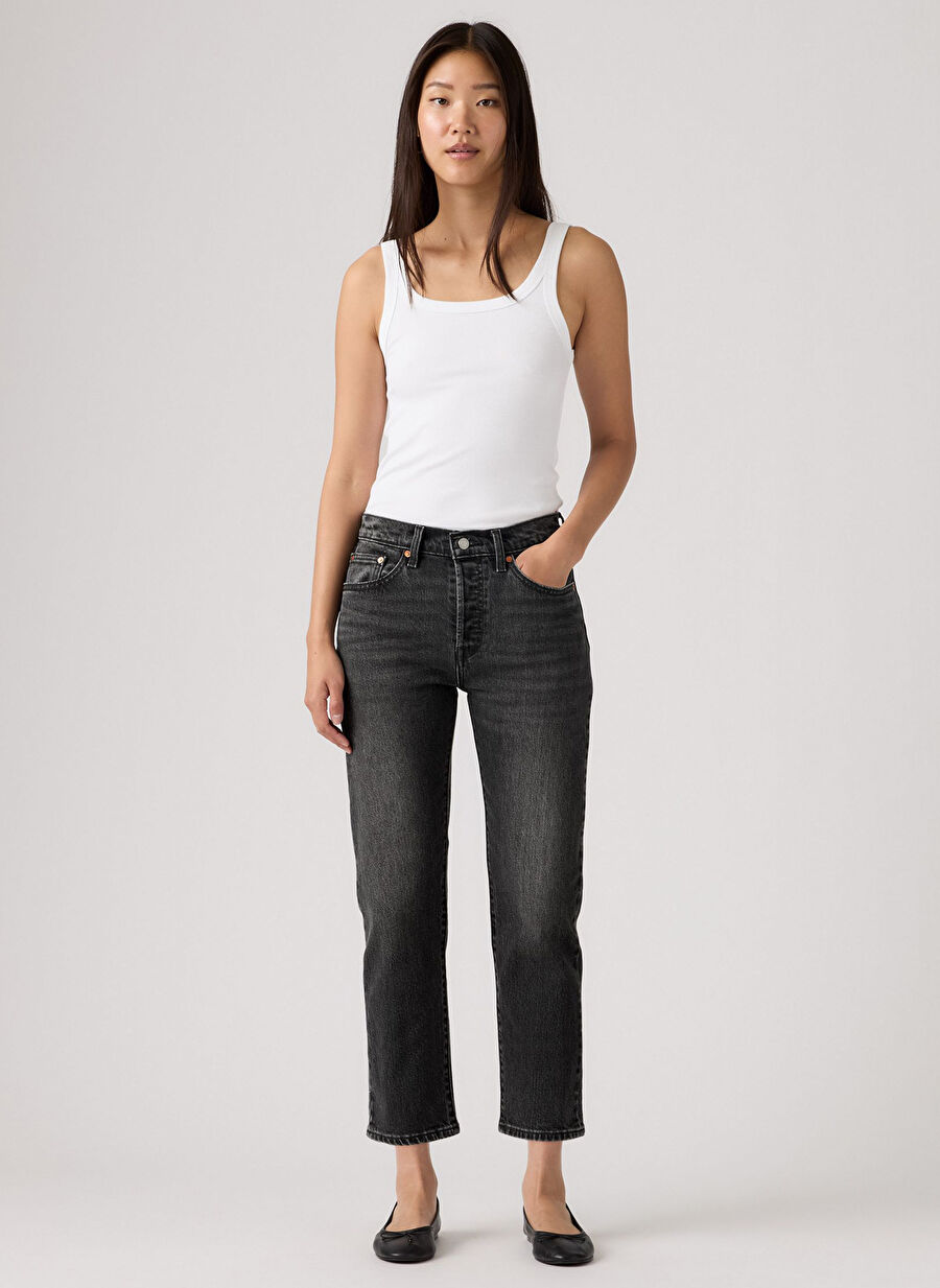 Levis Siyah Kadın Straight Denim Pantolon 501 CROP DELIVERY DISTANCE