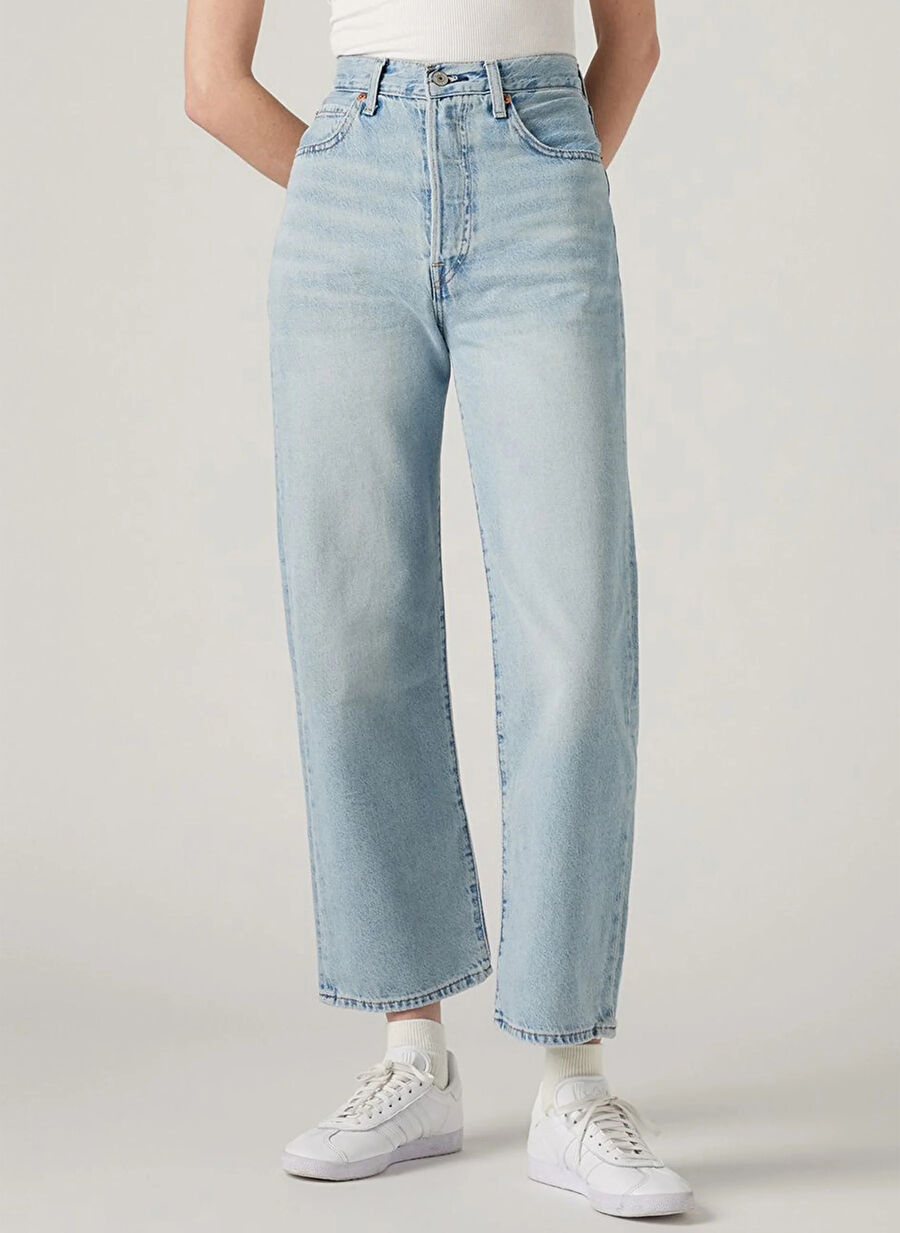 Levis Mavi Kadın Straight Denim Pantolon RIBCAGE STRAIGHT TK MIDDLE ROAD