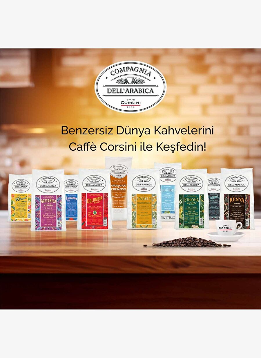Caffe Corsini Kolombiya Medellin %100 Arabica Çekirdek Kahve 250Gr