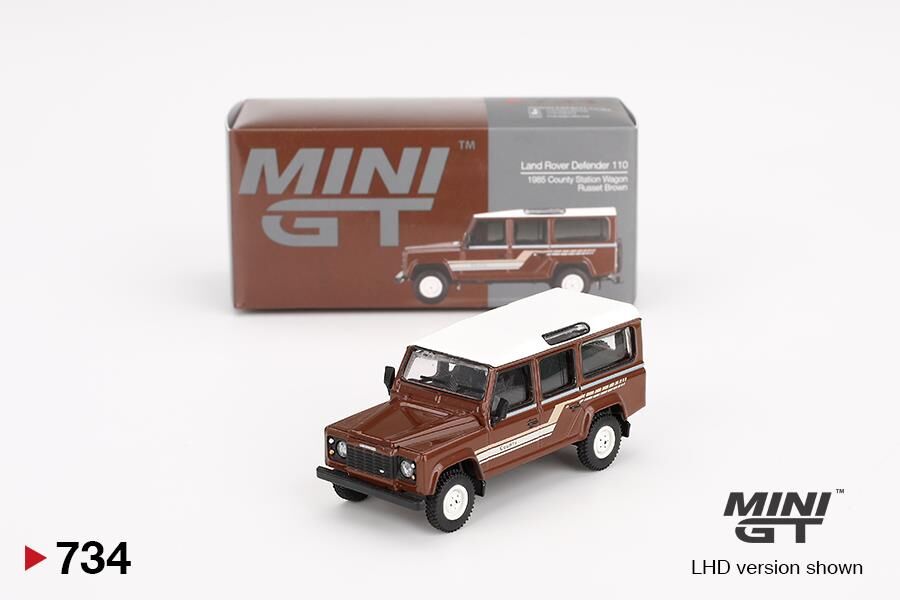 Mini Gt Land Rover Defender 110 1985 County Station Wagon Russet