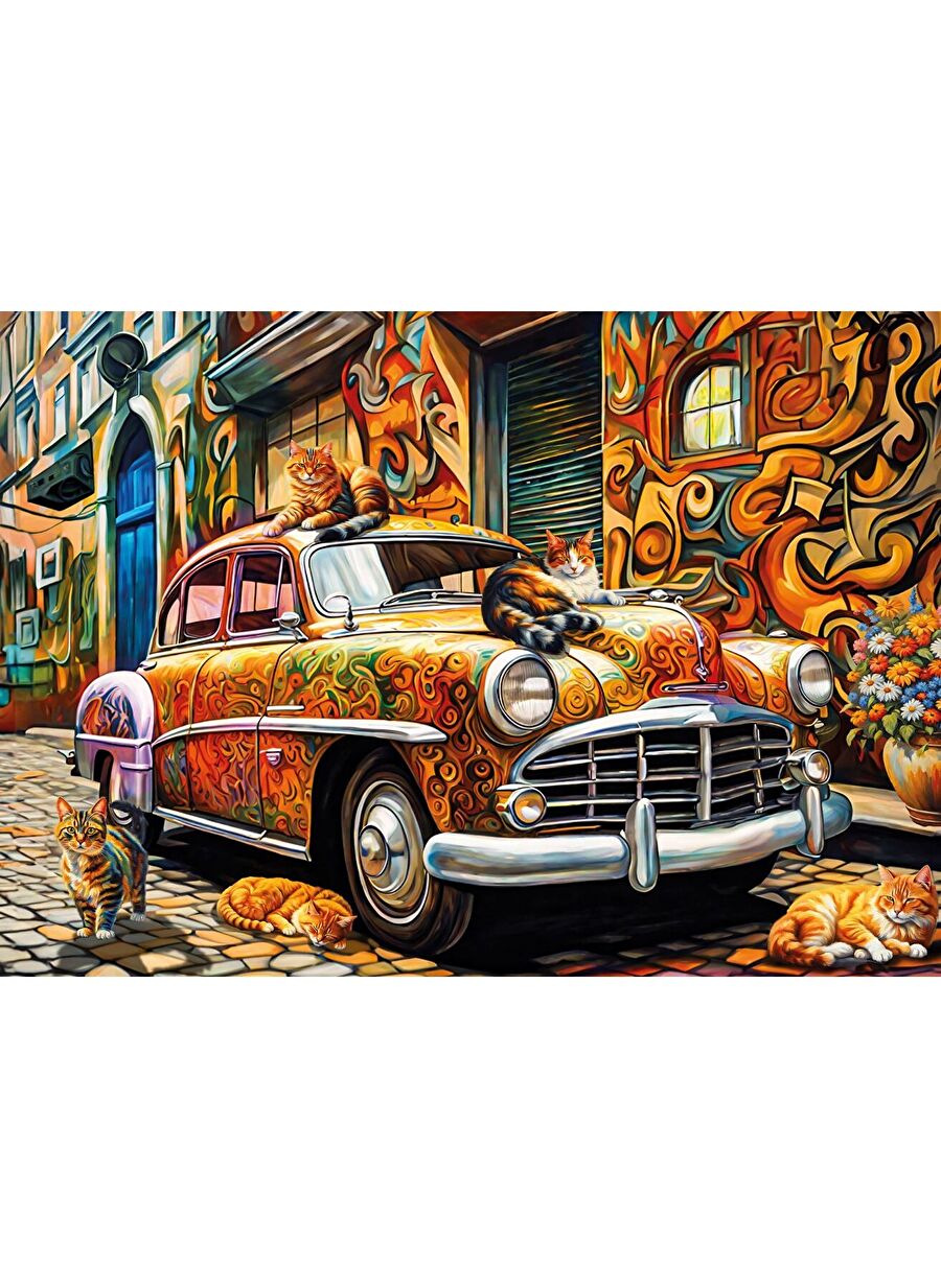 Ks Games 500 Parça Araba Üstündeki Kediler Puzzle - Serhat Filiz