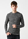 Jack & Jones Siyah Melanj Erkek Kazak 12160904 JCOFRESH KNIT CREW NECK