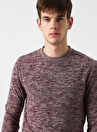 Jack & Jones 12160904 Fresh Knit O Yaka Erkek Mürdüm Kazak