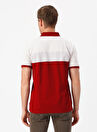 Cotton Bar Beyaz - Bordo Polo T-Shirt