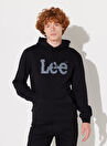 Lee L212021001_Hoodie Kapüşonlu Regular Fit Baskılı Siyah Erkek Sweatshirt