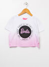 Barbie Baskılı Pembe - Beyaz Kız Çocuk T-Shirt 22BS-84