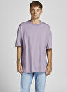 Jack & Jones 12185628_Jorbrink Tee Ss Crew Neck Bisiklet Yaka Box Fit Baskılı Açık Mor Erkek T-Shirt Boyner