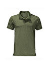 Jack Wolfskin 1804542-4129 TRAVEL POLO MEN Haki Normal Kalıp Erkek Polo T-Shirt