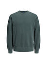 Jack & Jones Bisiklet Yaka Yeşil Erkek Sweatshırt 12222707_JORWASH SWEAT CREW NECK BL