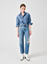 Denim Trip Açık İndigo Kadın Regular Fit Denim Gömlek DTK324 Açık Indigo