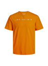 Jack & Jones Bisiklet Yaka Düz Turuncu Erkek T-Shirt JCOMULTI TEE SS CREW NECK