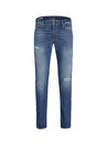 Jack & Jones 12245060_JJICLARK JJFOX JOS 427 Mavi Erkek Normal Bel Regular Fit  Denim Pantolon