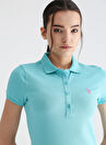 U.S. Polo Assn. Polo Yaka Düz Mint Kadın T-Shirt GTP-IY23