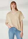 United Colors of Benetton Ekru Kadın T-Shirt 3PQYD1040