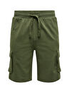 Only & Sons Rahat Koyu Yeşil Erkek Şort ONSKENDRICK CHINO SWEATSHORTS