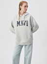 Mavi Gri Kadın Kapüşonlu Oversize Sweatshirt M1600361-34322