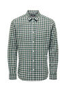 Only & Sons Dar Yeşil Kareli Erkek Gömlek 22025608_ONSBEN LIFE SLIM FLANNEL C