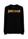 Just Cavalli Bisiklet Yaka Baskılı Siyah Kadın Sweatshırt 74PBIF00