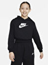 Nike Düz Kız Çocuk Siyah Sweatshırt FD2925-010 G NSW CLUB FLC CRP HDY