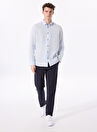 Fabrika Comfort Lacivert Erkek Lastikli Regular Fit Keten Chino Pantolon FC4SM-PNT 0768