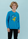 Haribo Turkuaz Erkek Çocuk Baskılı Sweatshirt HRBTXT305 Haribo Çocuk Sweatshirt