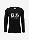 İce Play Bisiklet Yaka Düz Siyah Erkek T-Shirt 23IU1M0F041P410_T-SHIRT JERSEY