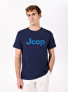 Jeep Lacivert Erkek Bisiklet Yaka Relaxed Baskılı T-Shirt J4SM-TST7256