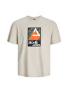 Jack & Jones Yuvarlak Yaka Krem Erkek T-Shirt JCOJJ COLORFUL TEE SS CREW NECK LN