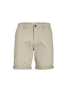 Jack & Jones Krem Erkek Regular Fit Duble Paça Chino Şort JPSTBOWIE JJSHORTS