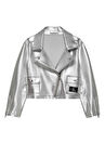 Calvin Klein Kız Çocuk Gri Sweatshırt SILVER PERFECTO HWK JACKET