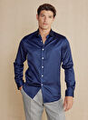 Brooks Brothers Slim Fit Klasik Yaka Lacivert Erkek Gömlek BBSS24MSH029