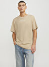 Jack & Jones Krem Erkek Yuvarlak Regular Fit T-Shirt JPRBLUARCHIE SS TEE CREW NECK NOOS