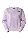 The North Face NF0A881DUI61_W ESSENTIAL CREW PRINT Mor Bisiklet Yaka Normal Kalıp Desenli Kadın Sweatshirt