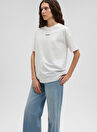 Mavi Beyaz Bisiklet Yaka Kadın T-Shirt M1612518-70057